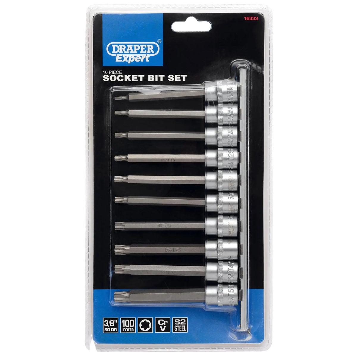 Draper Expert TX-STAR® Security Socket Bit Set 3/8" Sq. Dr. (10 Piece) 16333 White Rose Tools