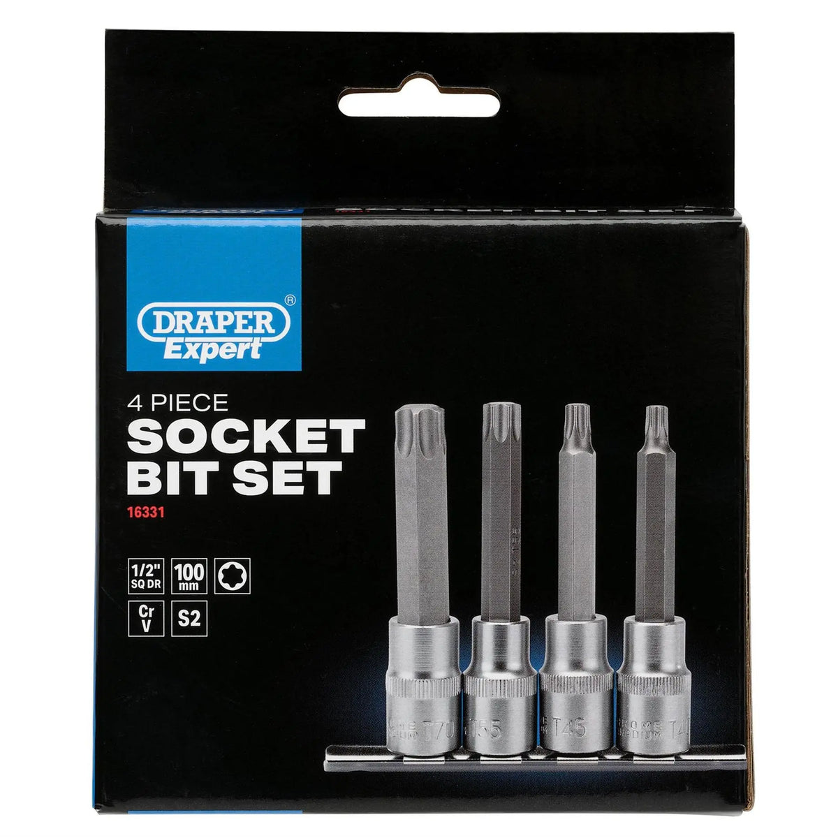 Draper Expert TX-STAR® Socket Bit Set 1/2" Sq. Dr. (4 Piece) 16331 White Rose Tools