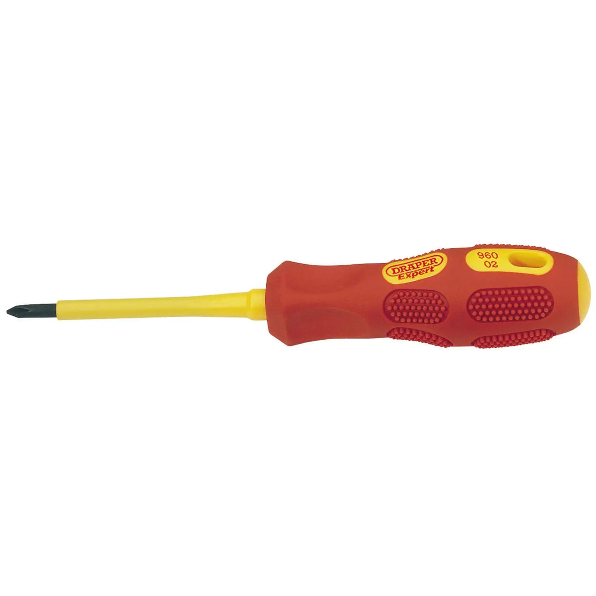 Draper Expert VDE Approved Fully Insulated Cross Slot Screwdriver No.1 x 80mm (Sold Loose) 69225 White Rose Tools