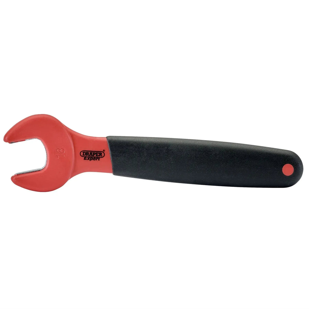 Draper Expert VDE Approved Fully Insulated Open End Spanner 18mm 99476 White Rose Tools
