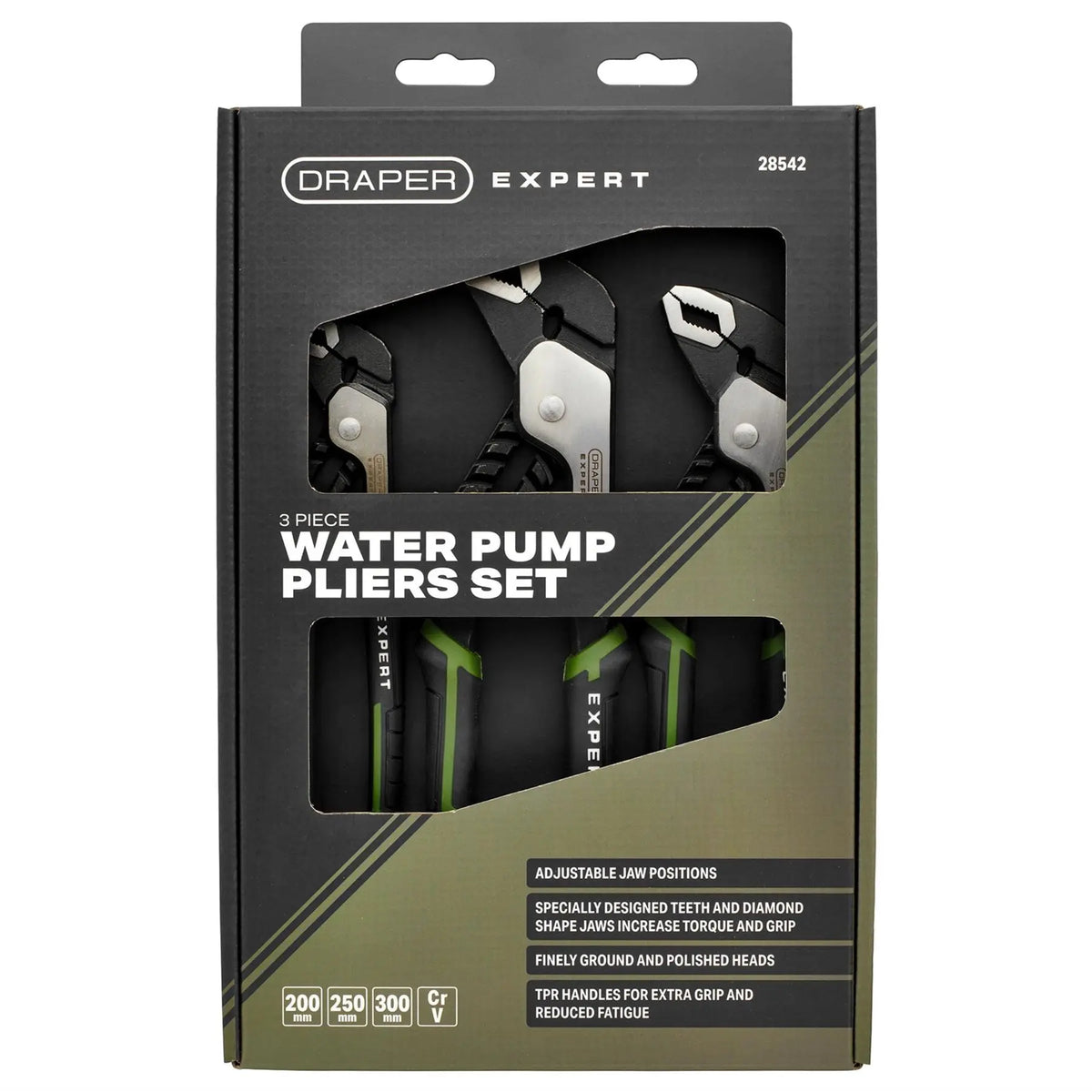 Draper Expert Water Pump Pliers Set (3 Piece) 28542 White Rose Tools