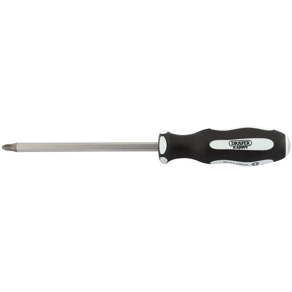 Draper Expert 'Pound Thru' Cross Slot Soft Grip Screwdriver No.3 x 150mm 35225 White Rose Tools