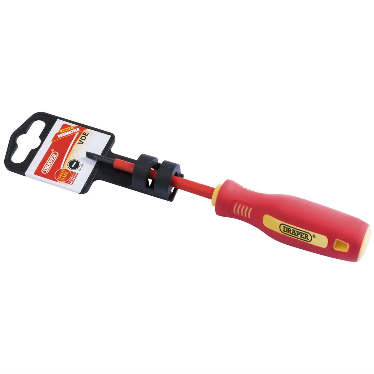 Draper Fully Insulated Plain Slot Screwdriver 2.5 x 75mm 46515 White Rose Tools