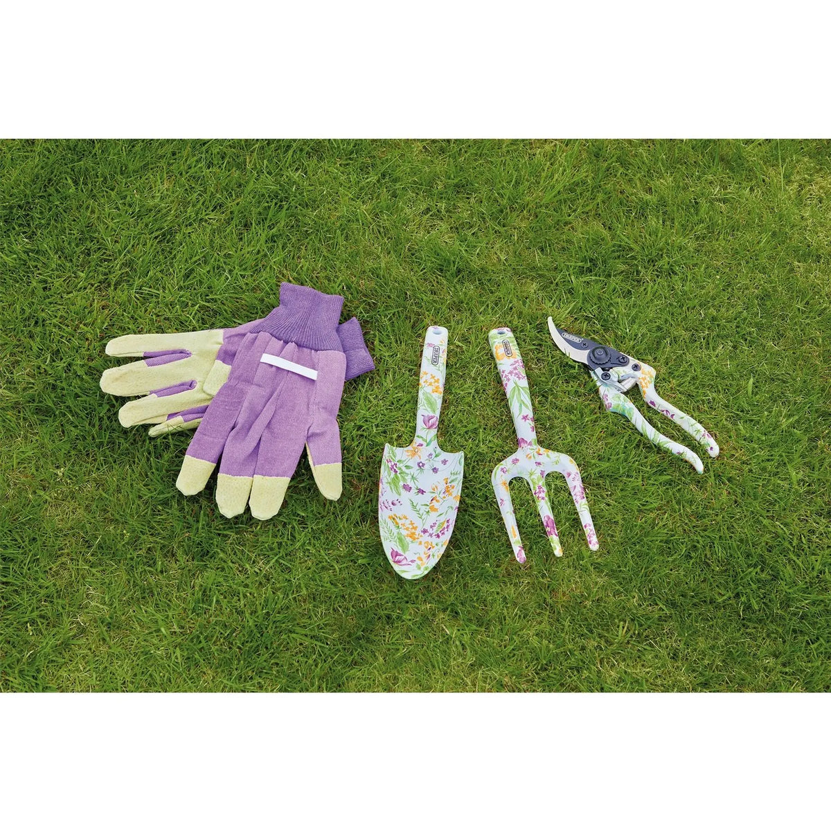 Draper Garden Tool Set with Floral Pattern (4 Piece) 08993 White Rose Tools