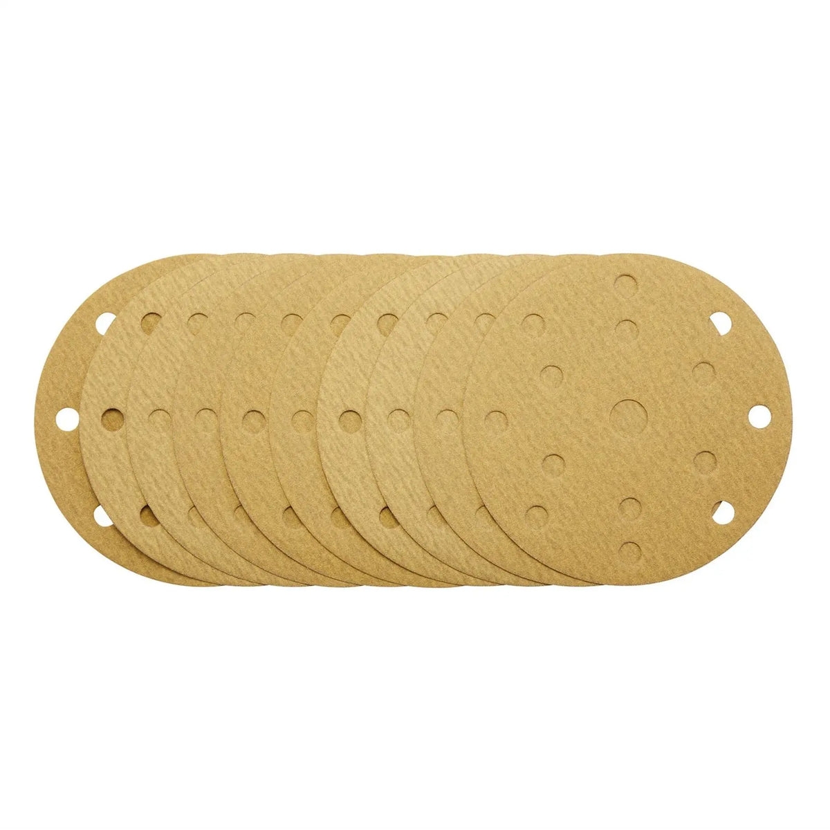 Draper Gold Sanding Discs with Hook & Loop 150mm 180 Grit 15 Dust Extraction Holes (Pack of 10) 08475 White Rose Tools