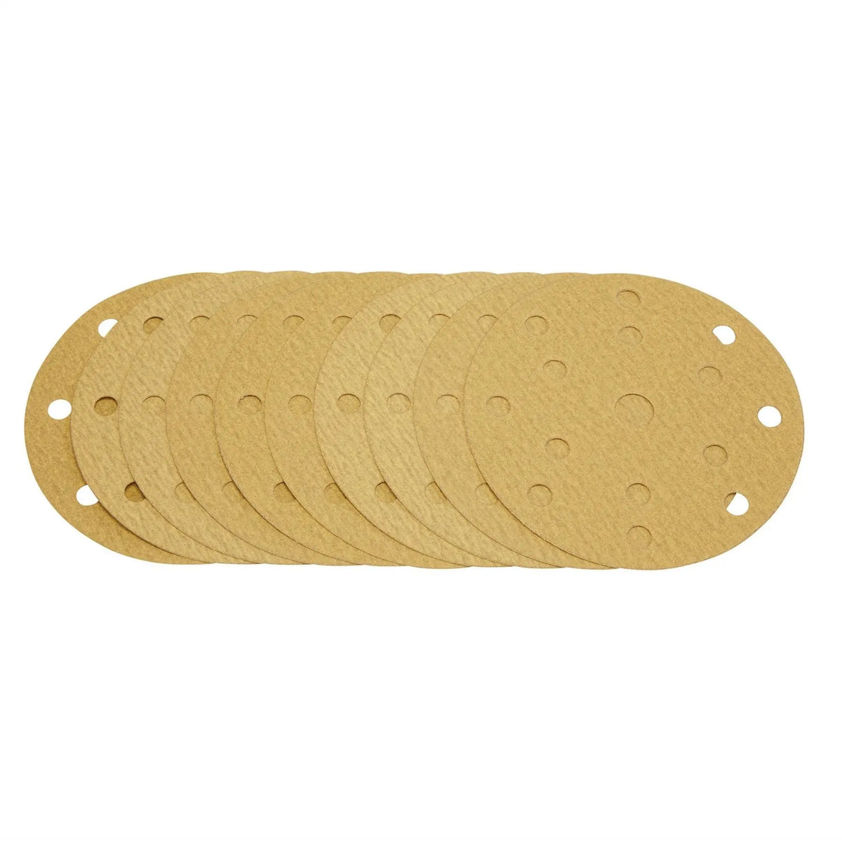 Draper Gold Sanding Discs with Hook & Loop 150mm 180 Grit 15 Dust Extraction Holes (Pack of 10) 08475 White Rose Tools