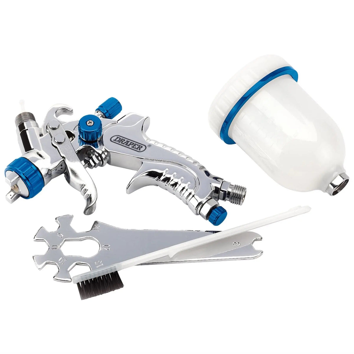 Draper Gravity Feed HVLP Air Spray Gun 100ml 09708 White Rose Tools