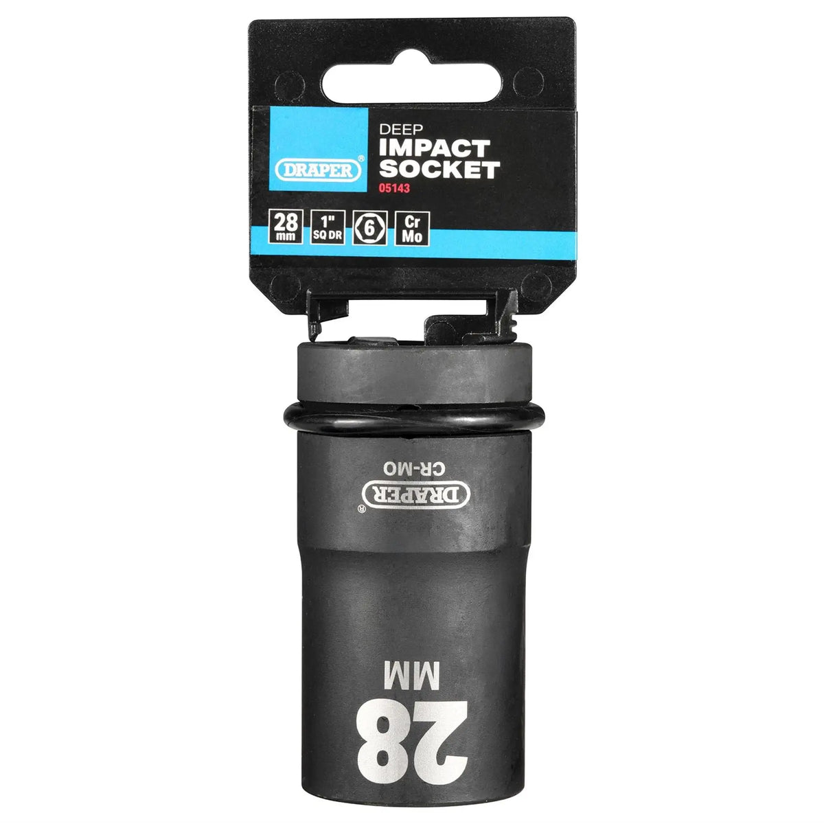 Draper HI-TORQ® 6 Point Deep Impact Socket 1" Sq. Dr. 28mm 05143 White Rose Tools