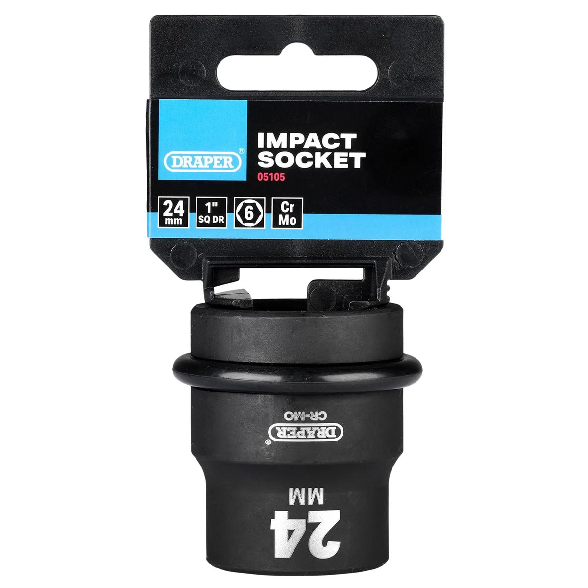 Draper HI-TORQ® 6 Point Impact Socket 1" Sq. Dr. 24mm 05105 White Rose Tools