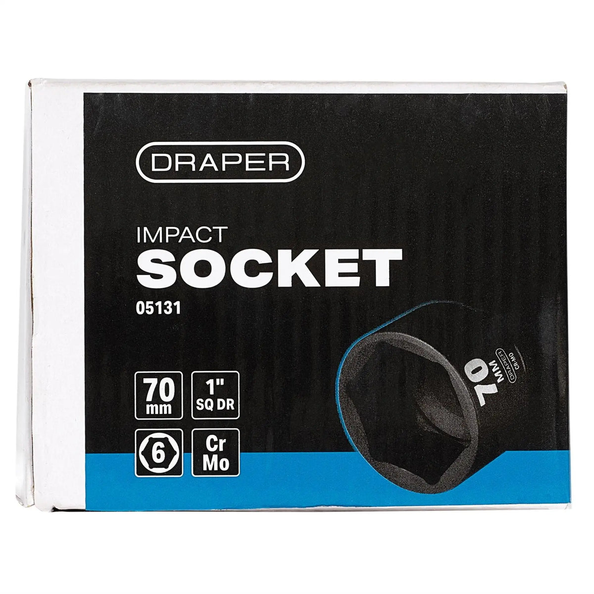 Draper HI-TORQ® 6 Point Impact Socket 1" Sq. Dr. 70mm 05131 White Rose Tools