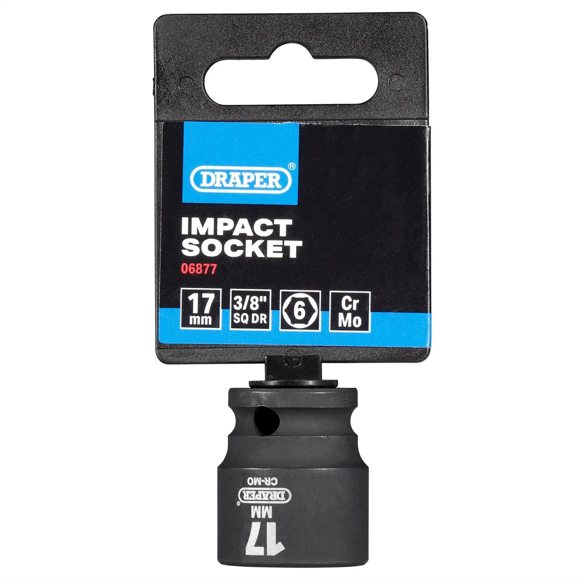 Draper HI-TORQ® 6 Point Impact Socket 3/8" Sq. Dr. 17mm 06877 White Rose Tools