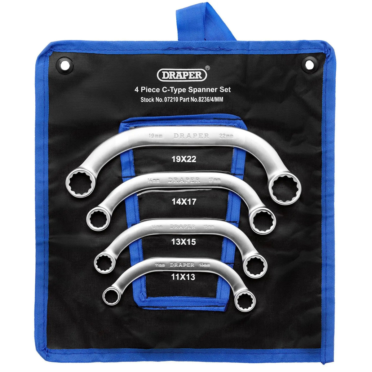 Draper HI-TORQ® Half Moon Obstruction Ring Spanner Set (4 Piece) 07210 White Rose Tools