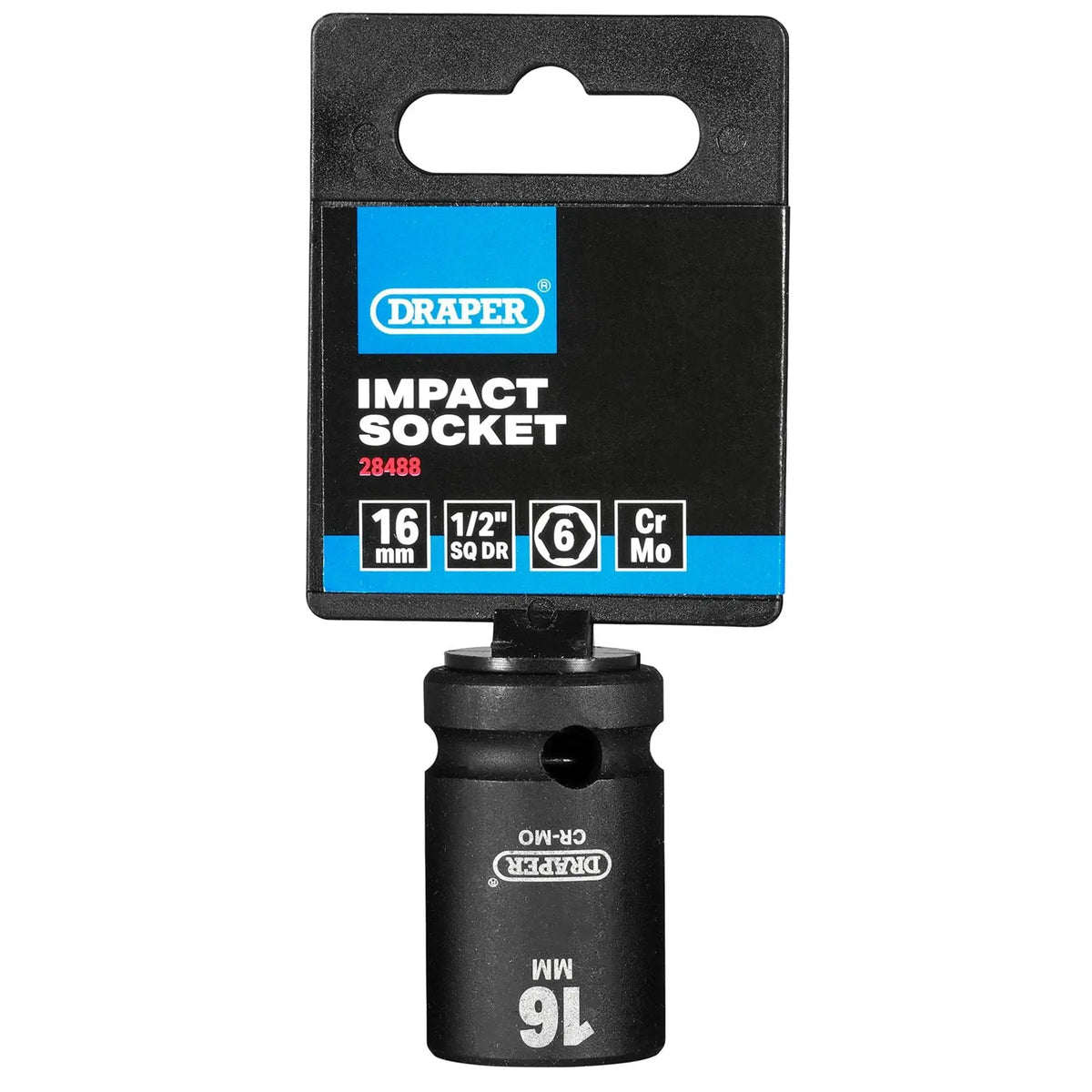 Draper HI-TORQ® Impact Socket 1/2" Sq. Dr. 16mm 28488 White Rose Tools
