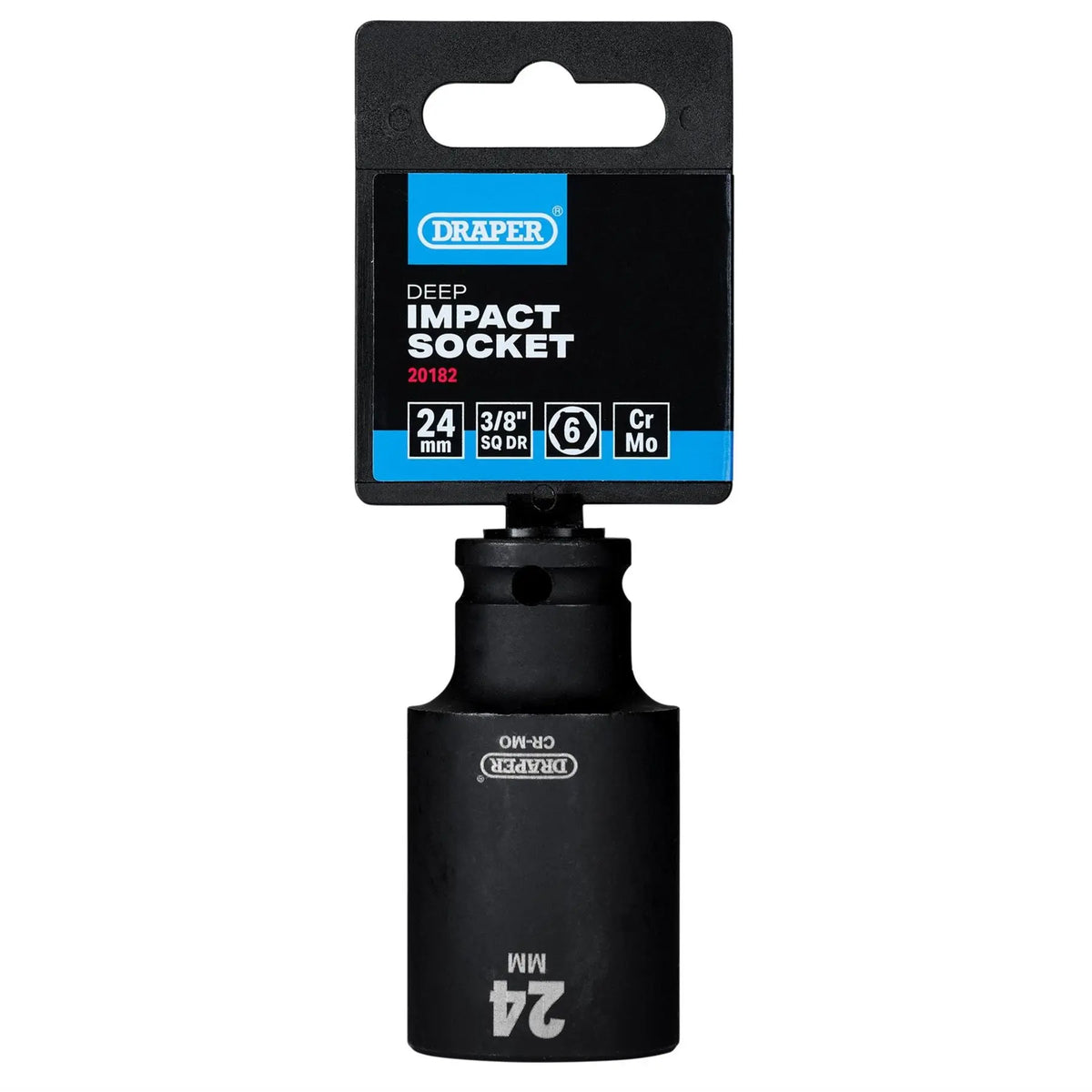 Draper HI-TORQ® Metric Deep Impact Socket 3/8" Sq. Dr. 24mm 20182 White Rose Tools
