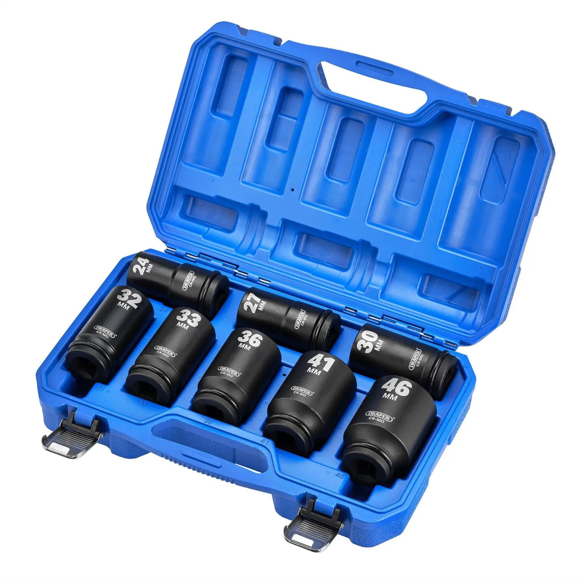 Draper HI-TORQ® Metric Deep Impact Socket Set 3/4" Sq. Dr. (8 Piece) 20208 White Rose Tools