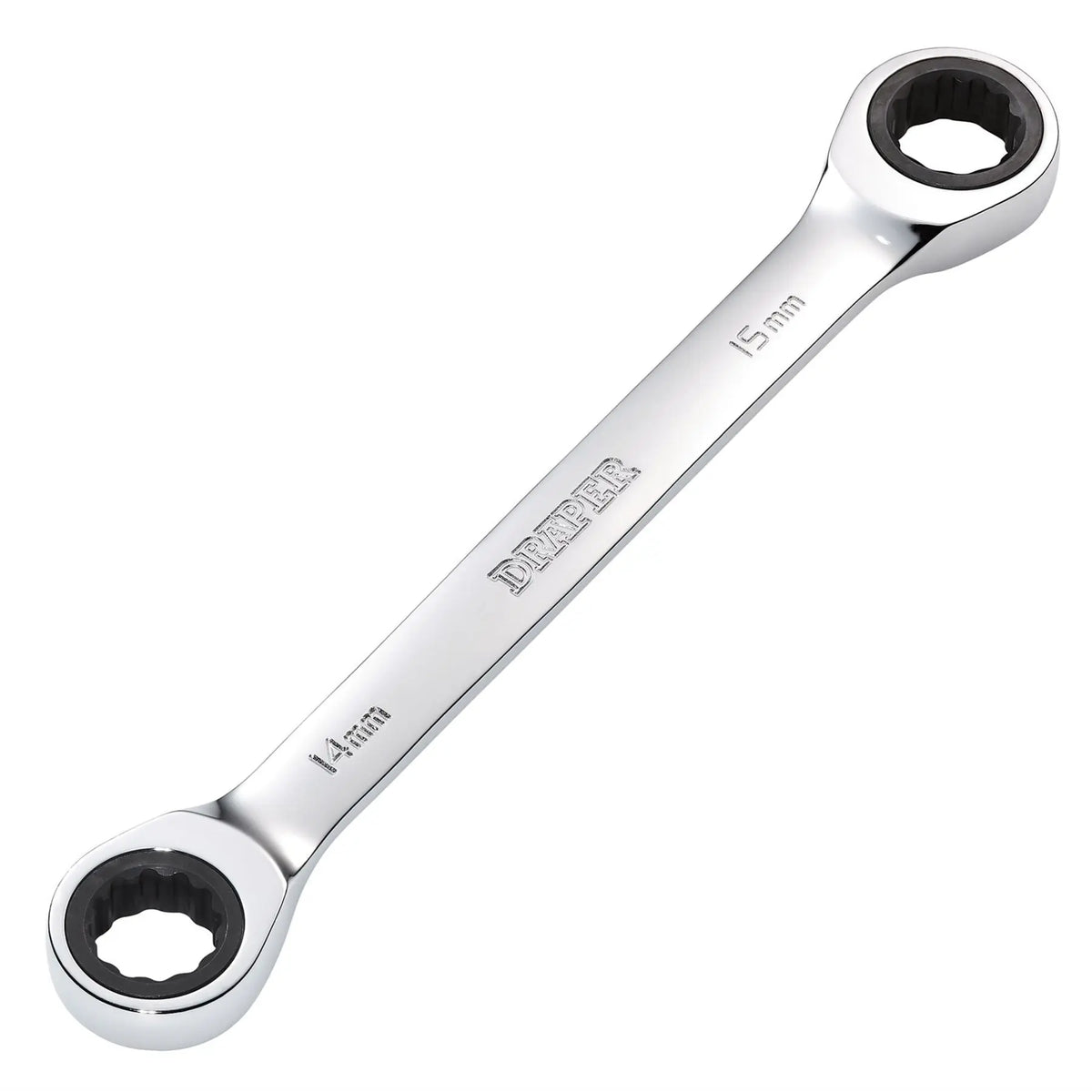Draper HI-TORQ® Metric Double Ratchet Ring Spanner 14 x 15mm 27738 White Rose Tools