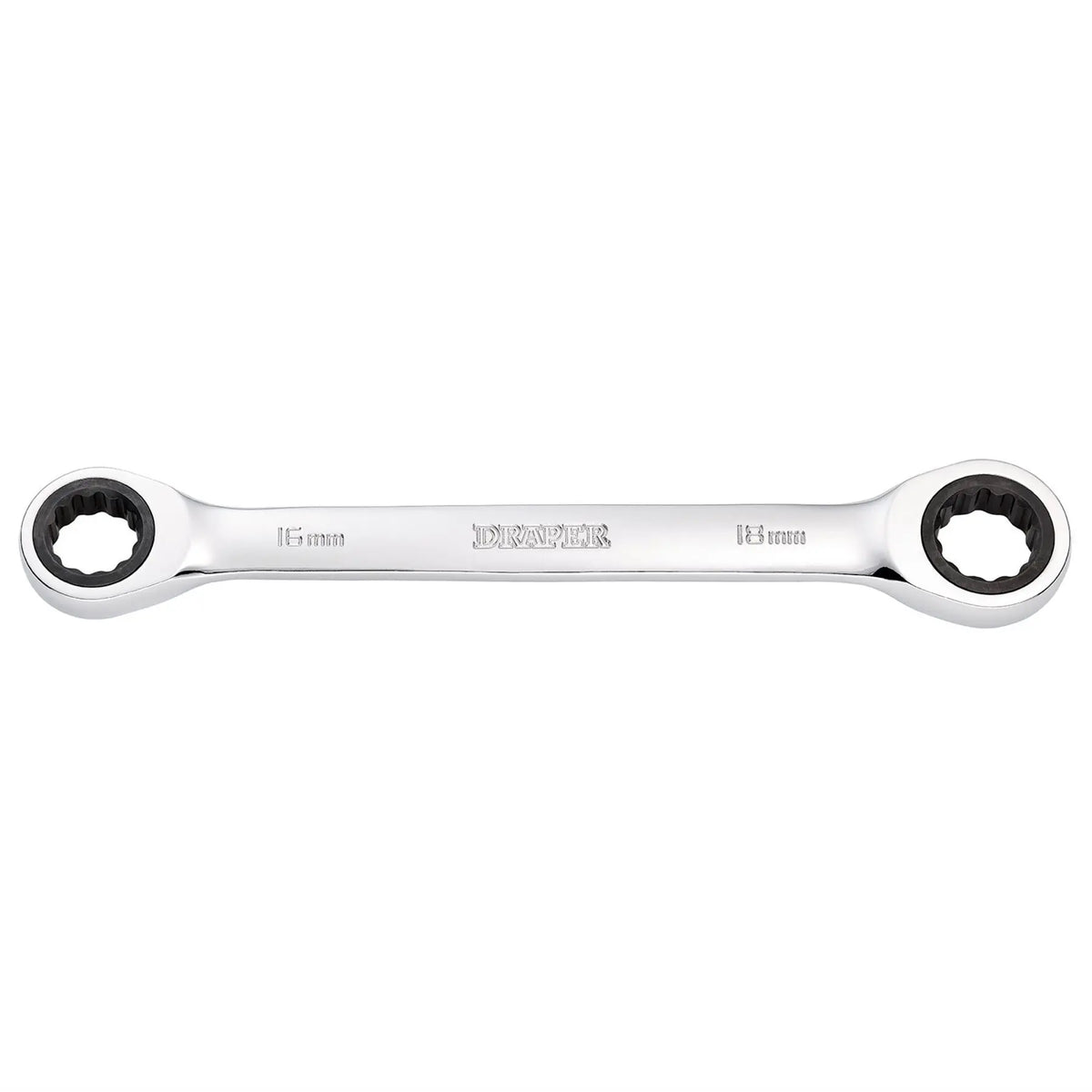 Draper HI-TORQ® Metric Double Ratchet Ring Spanner 16 x 18mm 27739 White Rose Tools