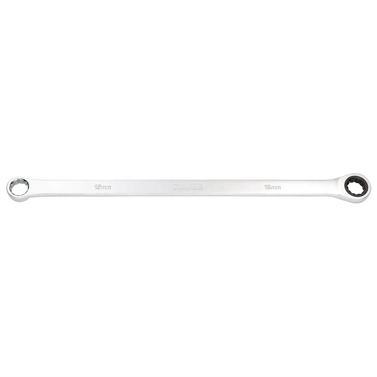 Draper HI-TORQ® Metric Extra-Long Double Ring Ratchet Spanner 18mm 27776 White Rose Tools