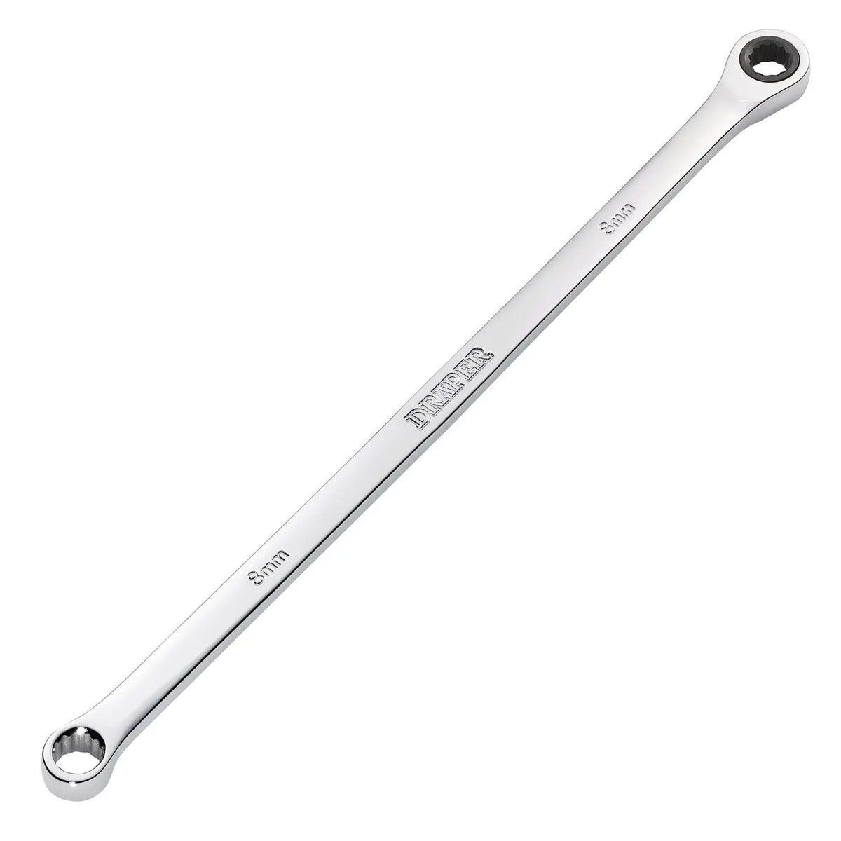 Draper HI-TORQ® Metric Extra-Long Double Ring Ratchet Spanner 8mm 27765 White Rose Tools