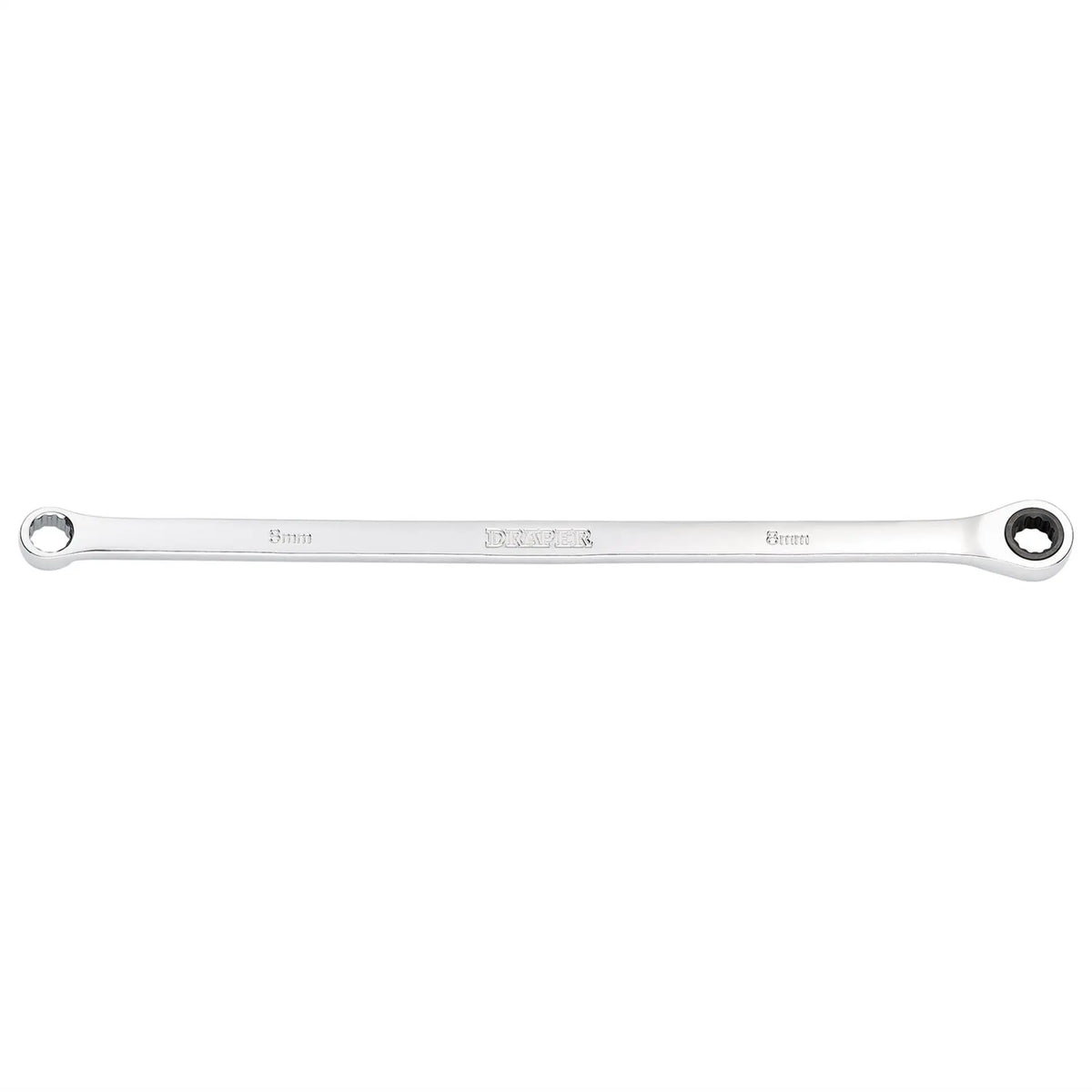 Draper HI-TORQ® Metric Extra-Long Double Ring Ratchet Spanner 8mm 27765 White Rose Tools