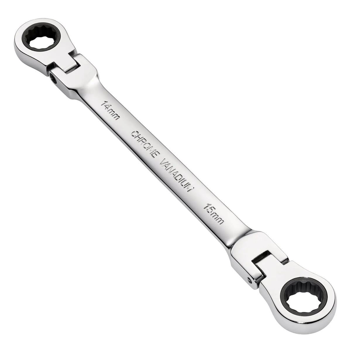 Draper HI-TORQ® Metric Flexible Head Double Ring Ratchet Spanner 14 x 15mm 27747 White Rose Tools
