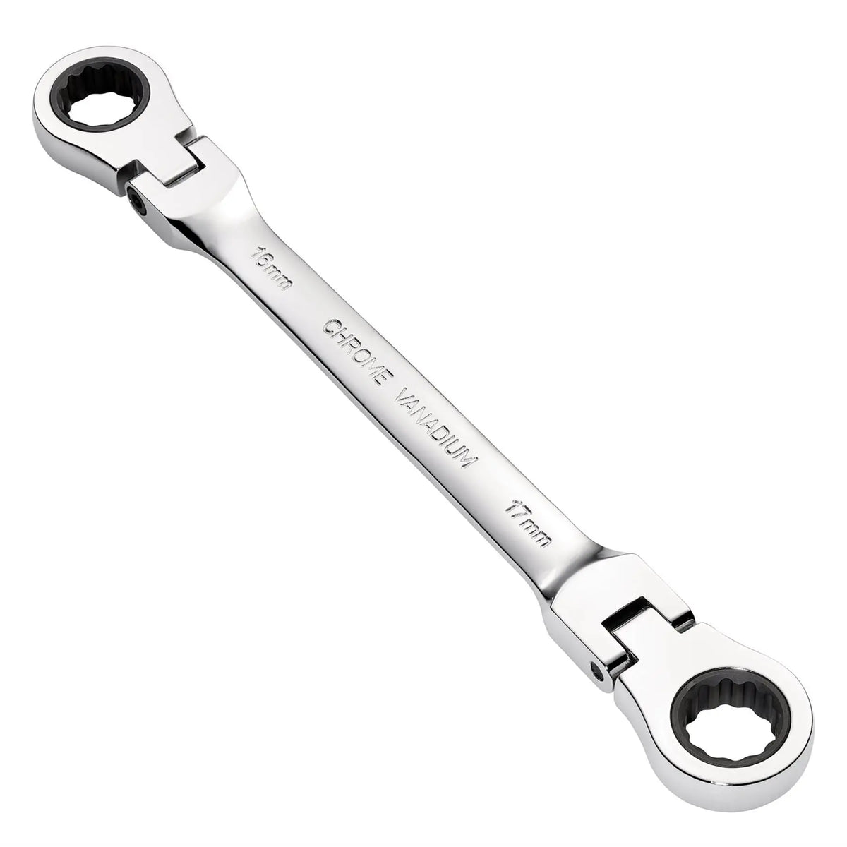 Draper HI-TORQ® Metric Flexible Head Double Ring Ratchet Spanner 16 x 17mm 27756 White Rose Tools