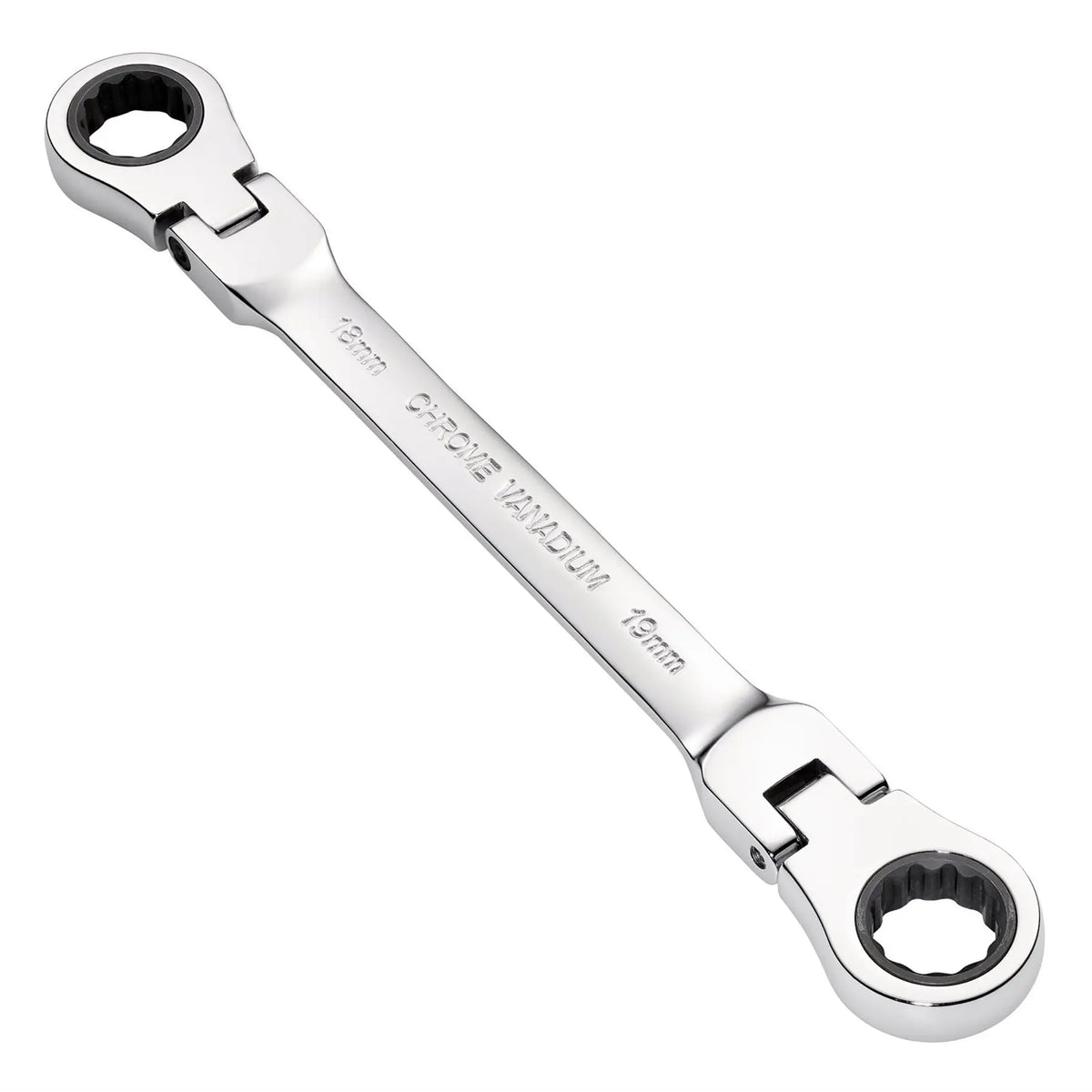 Draper HI-TORQ® Metric Flexible Head Double Ring Ratchet Spanner 18 x 19mm 27759 White Rose Tools