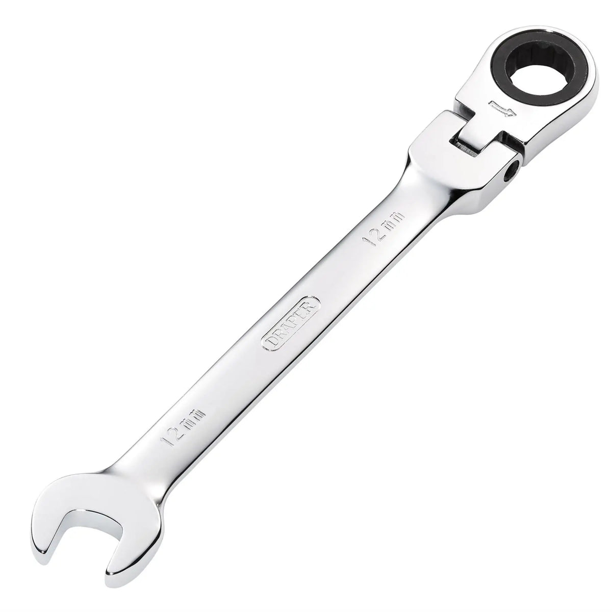 Draper HI-TORQ® Metric Flexible Head Ratcheting Combination Spanner 12mm 52013 White Rose Tools
