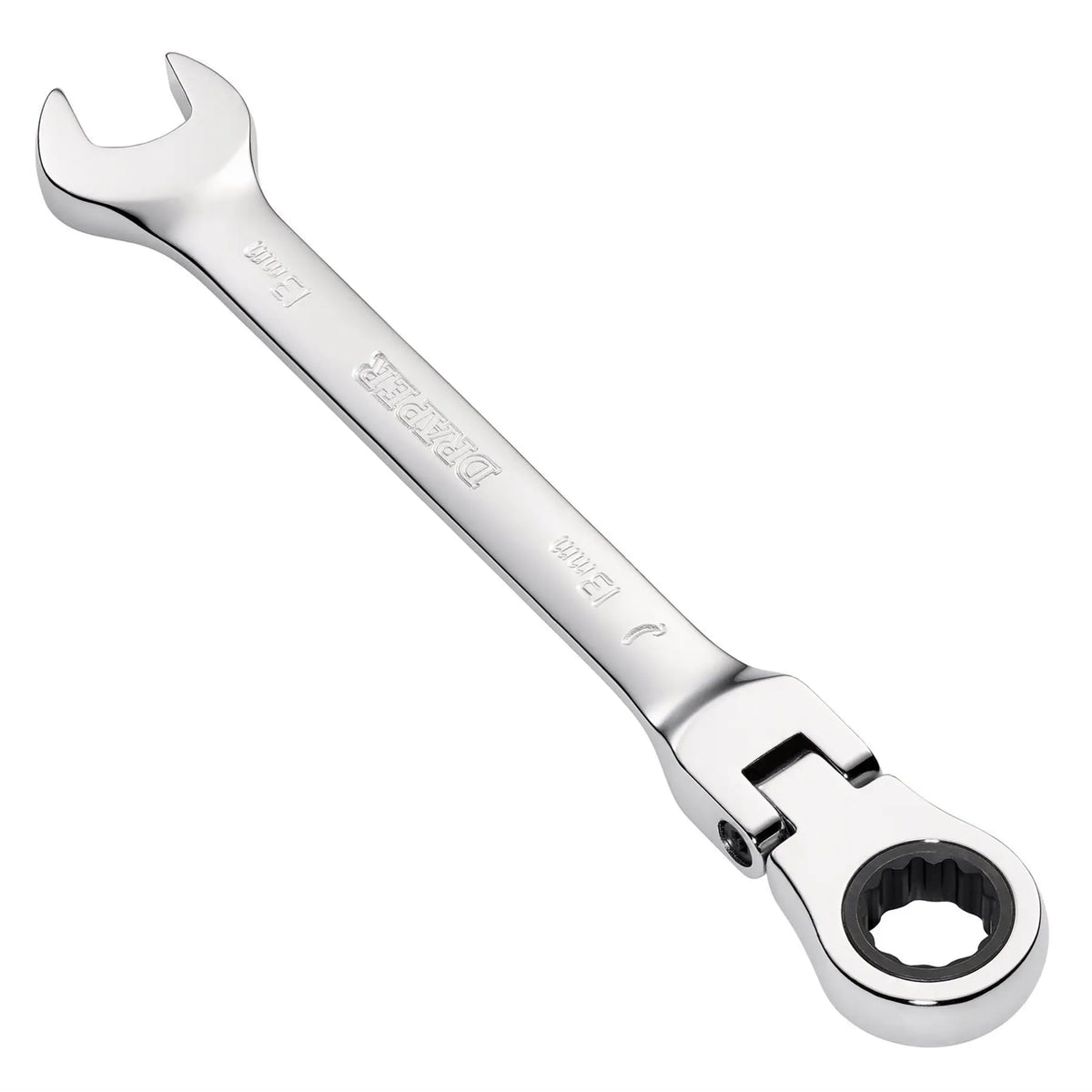 Draper HI-TORQ® Metric Flexible Head Ratcheting Combination Spanner 13mm 52014 White Rose Tools