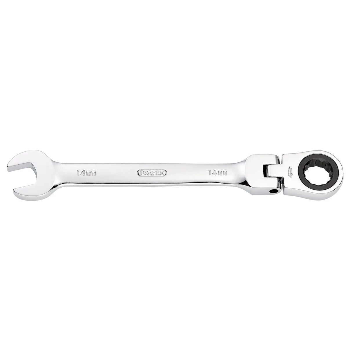 Draper HI-TORQ® Metric Flexible Head Ratcheting Combination Spanner 14mm 52016 White Rose Tools
