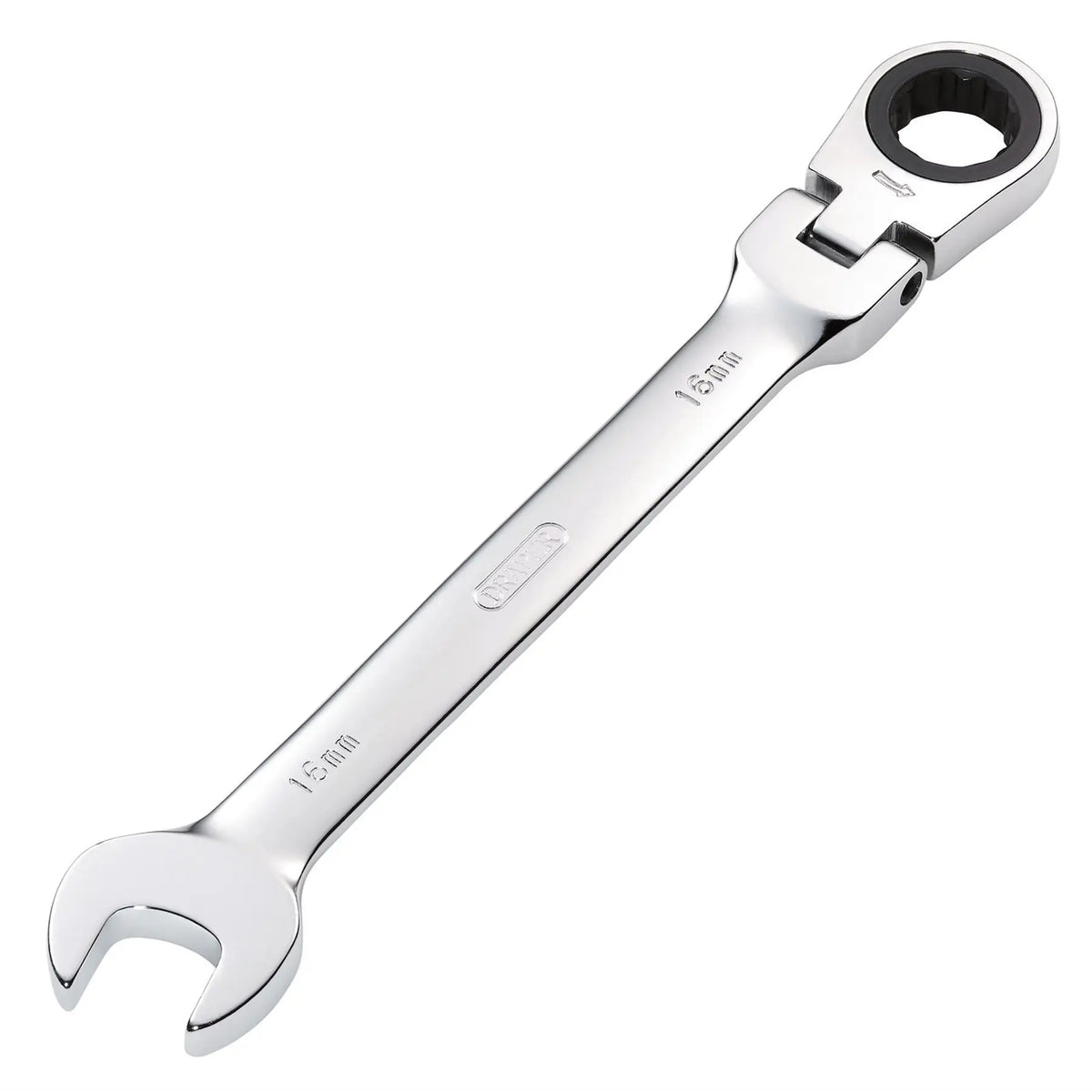 Draper HI-TORQ® Metric Flexible Head Ratcheting Combination Spanner 16mm 52018 White Rose Tools
