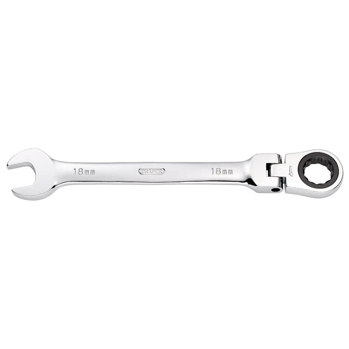 Draper HI-TORQ® Metric Flexible Head Ratcheting Combination Spanner 18mm 52020 White Rose Tools