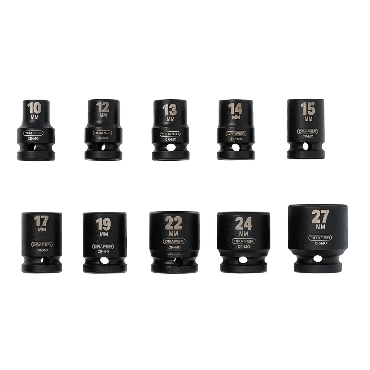 Draper HI-TORQ® Metric Impact Socket Set 1/2" Sq. Dr. (10 Piece) 83092 White Rose Tools