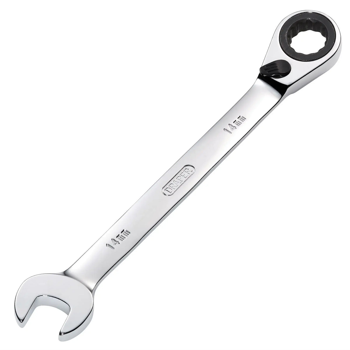 Draper HI-TORQ® Metric Reversible Ratcheting Combination Spanner 14mm 52002 White Rose Tools