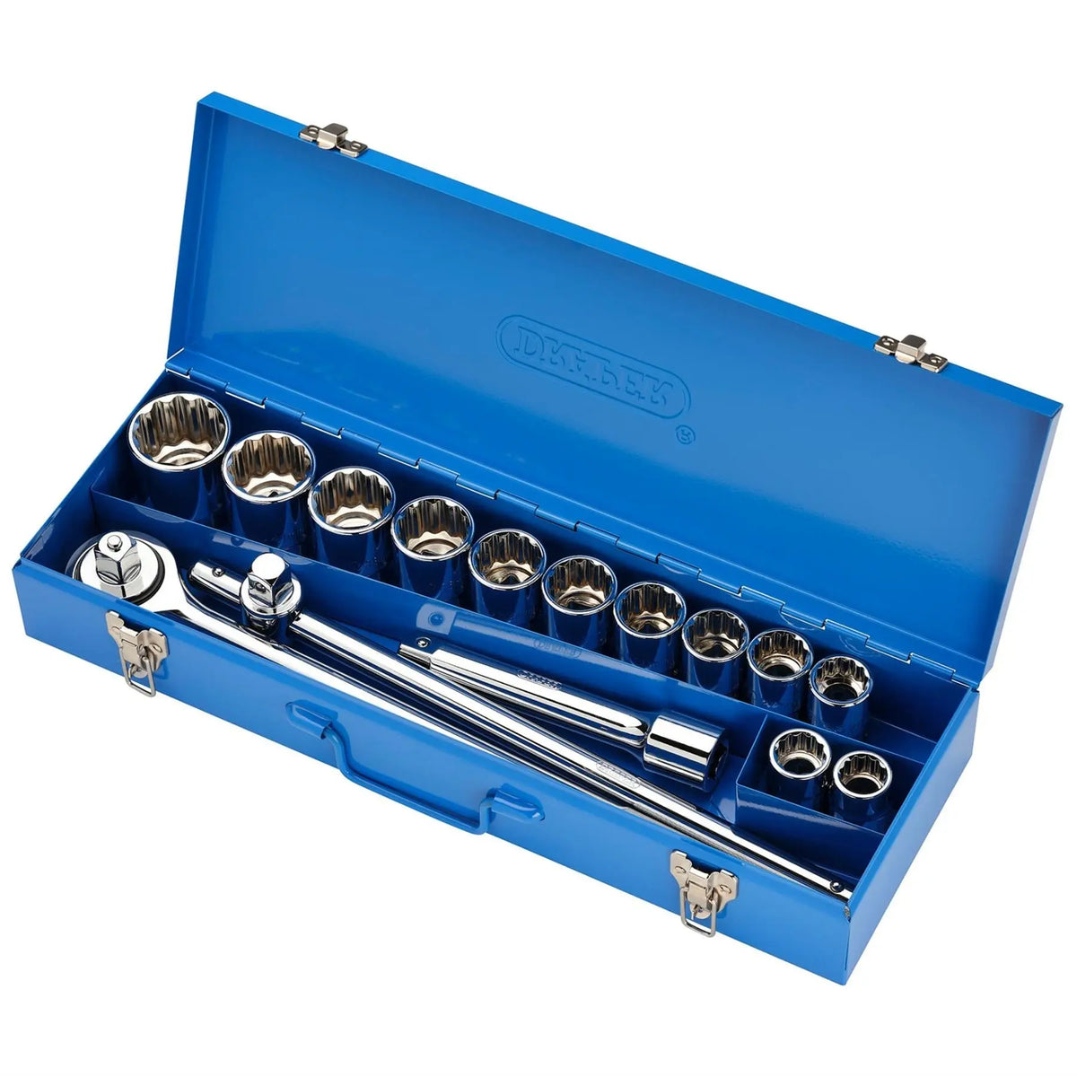 Draper HI-TORQ® Metric Socket Set in Metal Case 3/4" Sq. Dr. (15 Piece) 16440 White Rose Tools