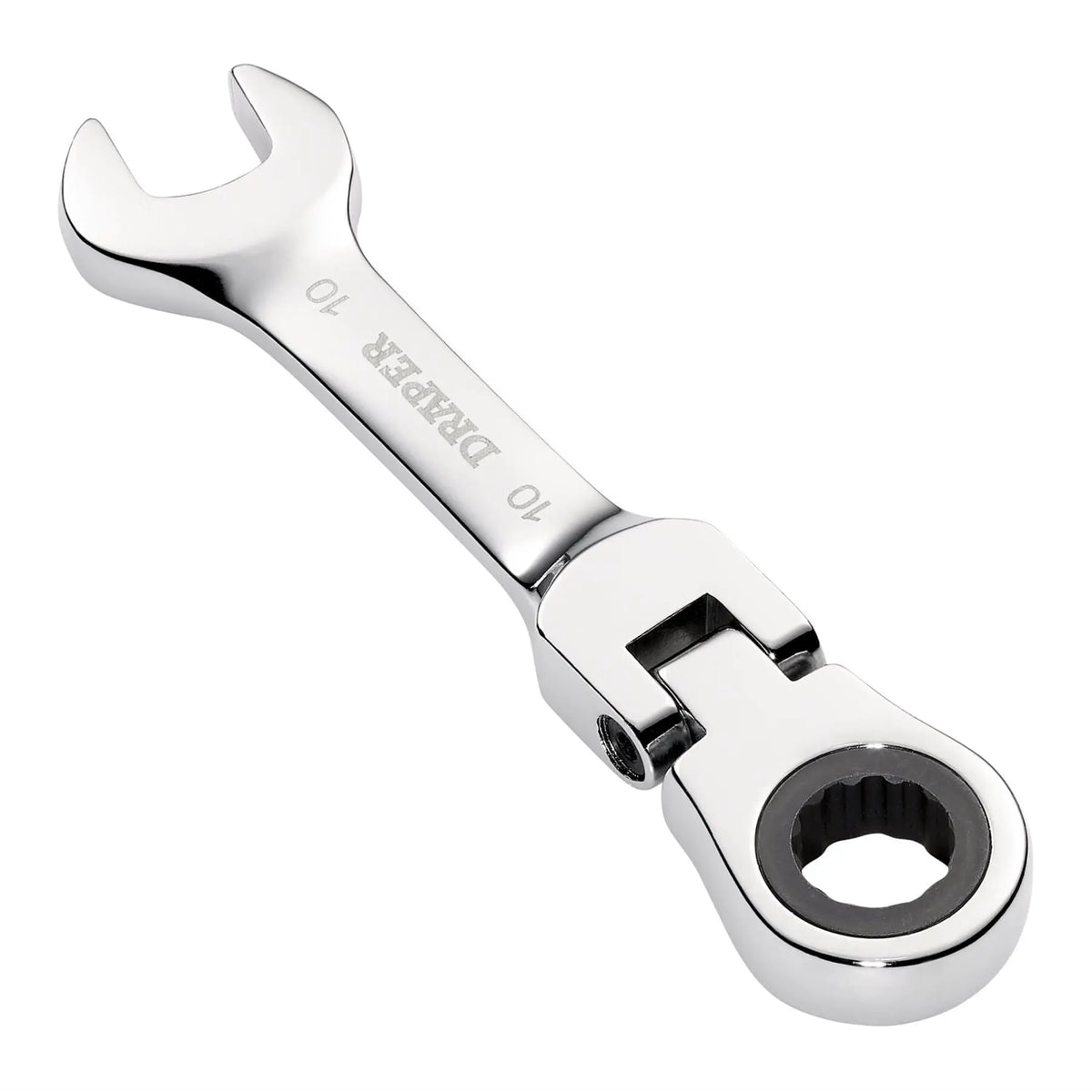 Draper HI-TORQ® Metric Stubby Flexible Head Ratchet Combination Spanner 10mm 27965 White Rose Tools
