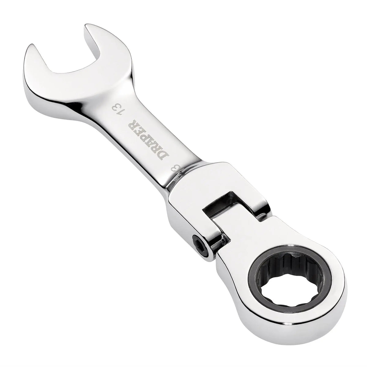 Draper HI-TORQ® Metric Stubby Flexible Head Ratchet Combination Spanner 13mm 27969 White Rose Tools