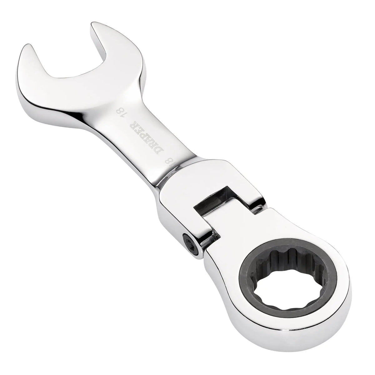 Draper HI-TORQ® Metric Stubby Flexible Head Ratchet Combination Spanner 18mm 27979 White Rose Tools