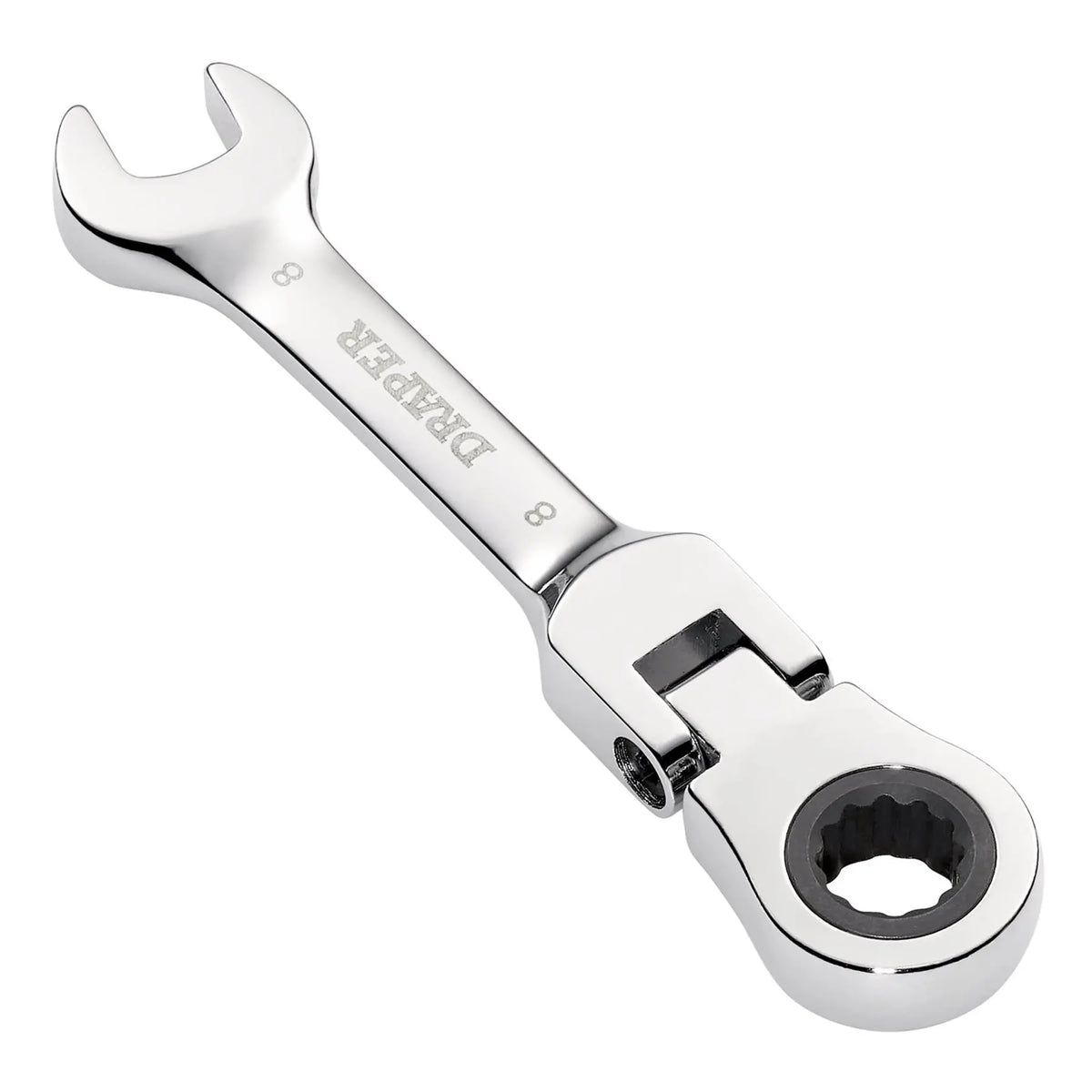 Draper HI-TORQ® Metric Stubby Flexible Head Ratchet Combination Spanner 8mm 27949 White Rose Tools