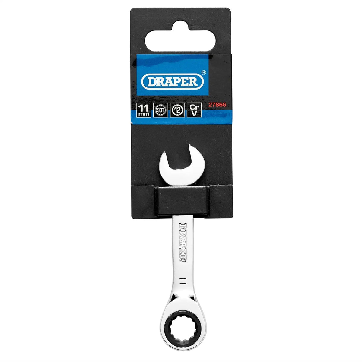 Draper HI-TORQ® Metric Stubby Ratchet Combination Spanner 11mm 27866 White Rose Tools