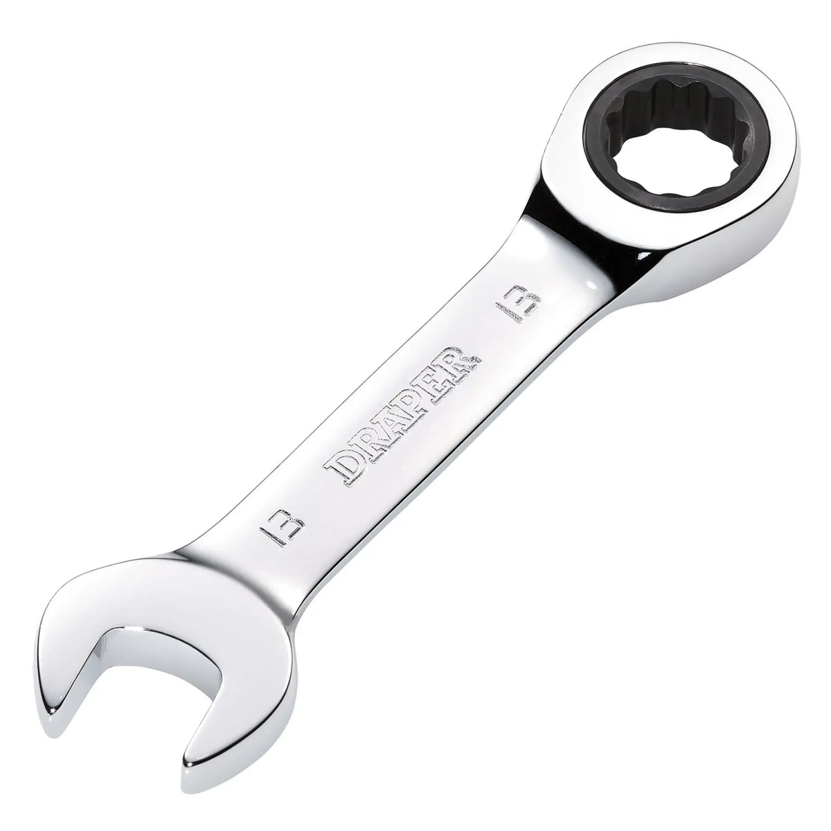 Draper HI-TORQ® Metric Stubby Ratchet Combination Spanner 13mm 27891 White Rose Tools