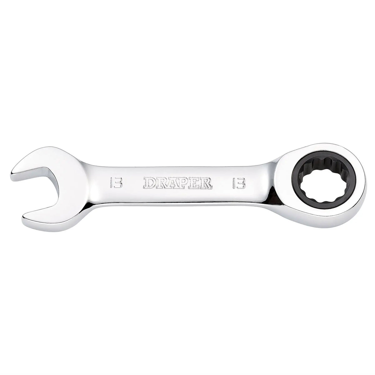 Draper HI-TORQ® Metric Stubby Ratchet Combination Spanner 13mm 27891 White Rose Tools