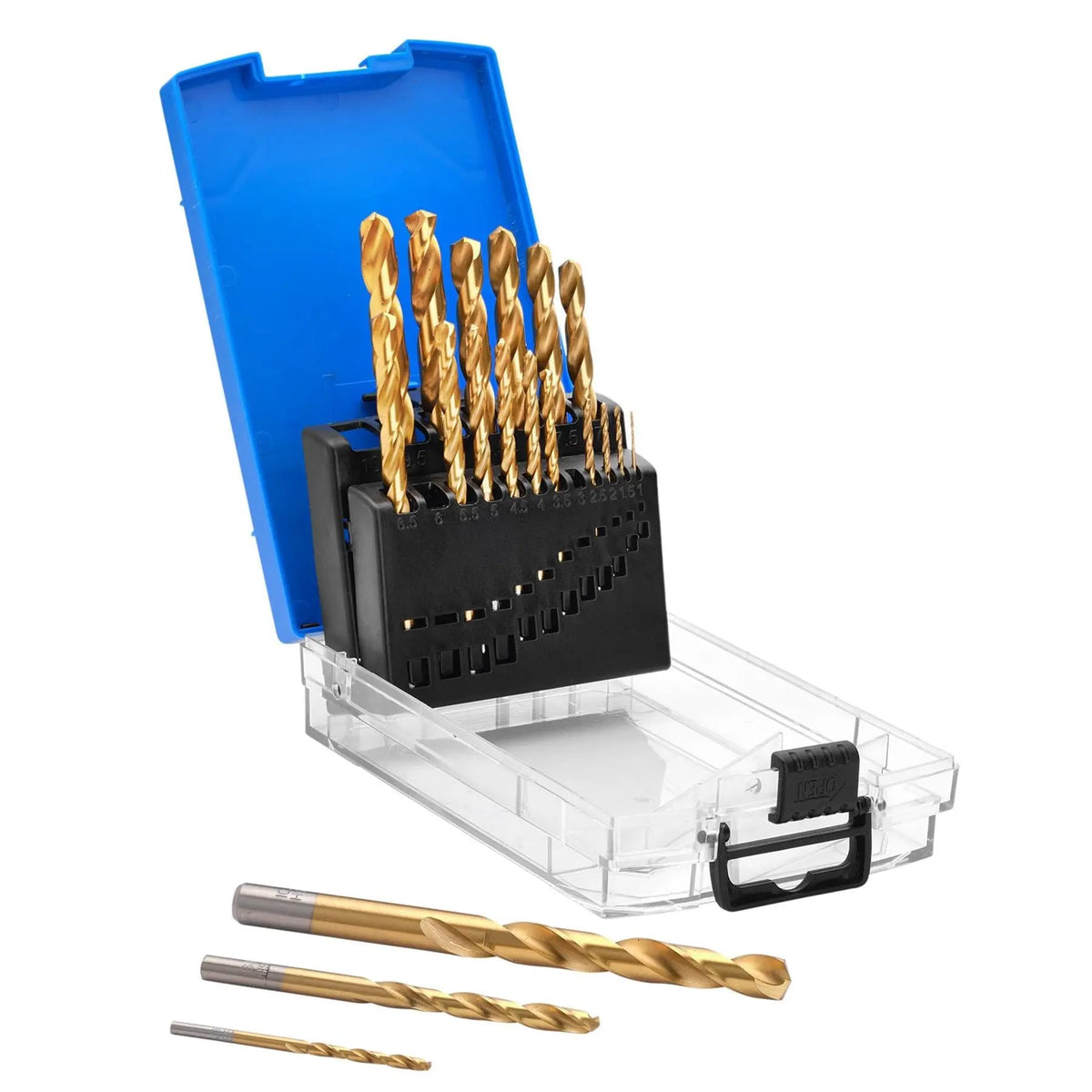 Draper HSS Titanium Nitride Coated Drill Bit Set (19 Piece) 08885 White Rose Tools