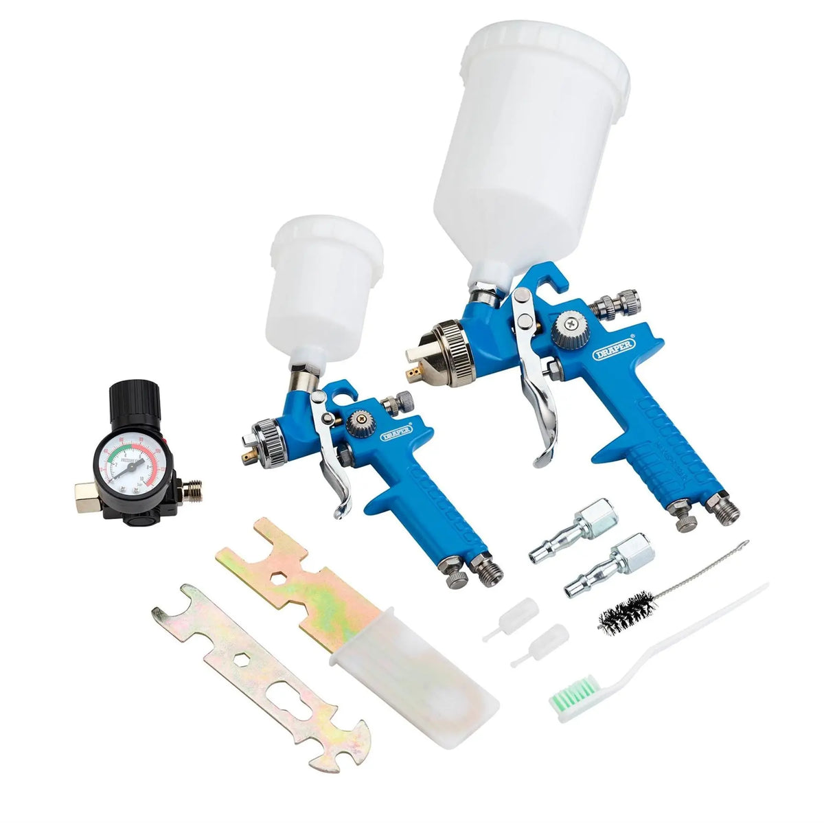 Draper HVLP Air Paint Spray Gun Kit (7 Piece) 28374 White Rose Tools