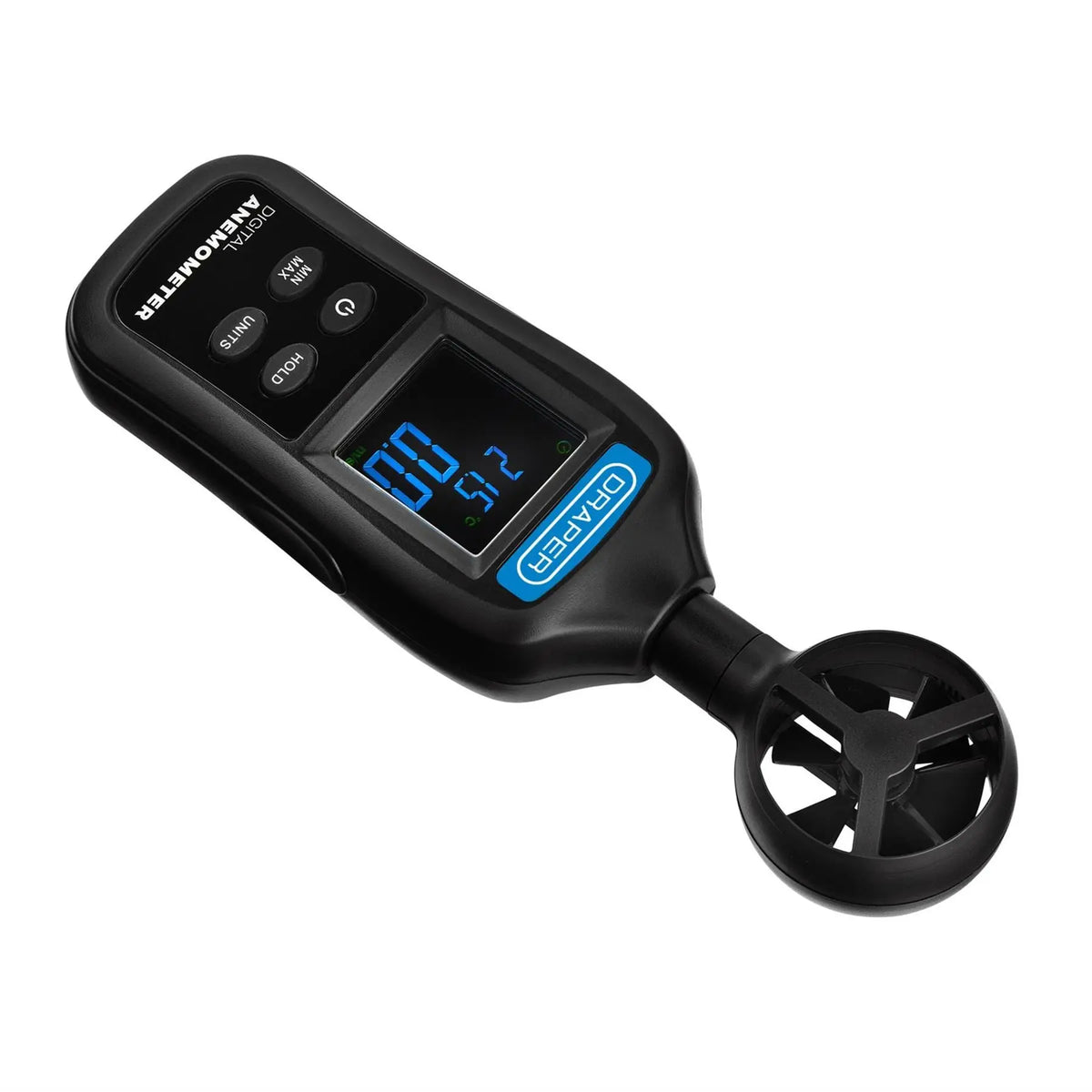 Draper Handheld Digital Anemometer - Wind Speed and Temperature Meter 0.4-30m/s and -20 to +70°C 12445 White Rose Tools