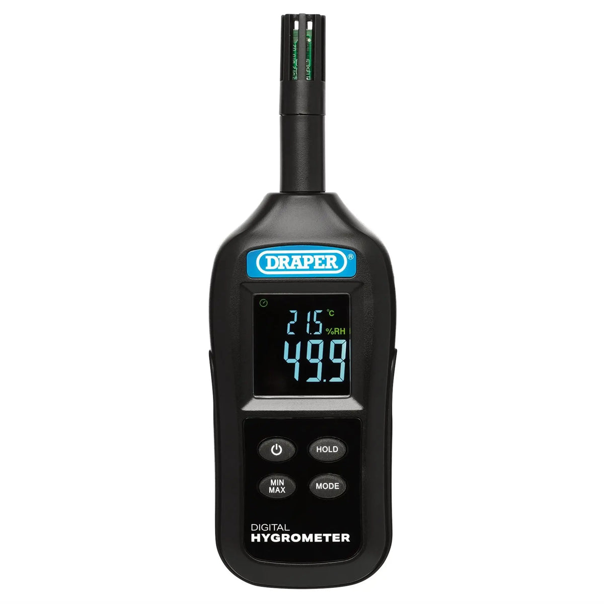 Draper Handheld Digital Hygrometer - Humidity and Temperature Meter 0-100% RH and -20 to +70°C 12444 White Rose Tools