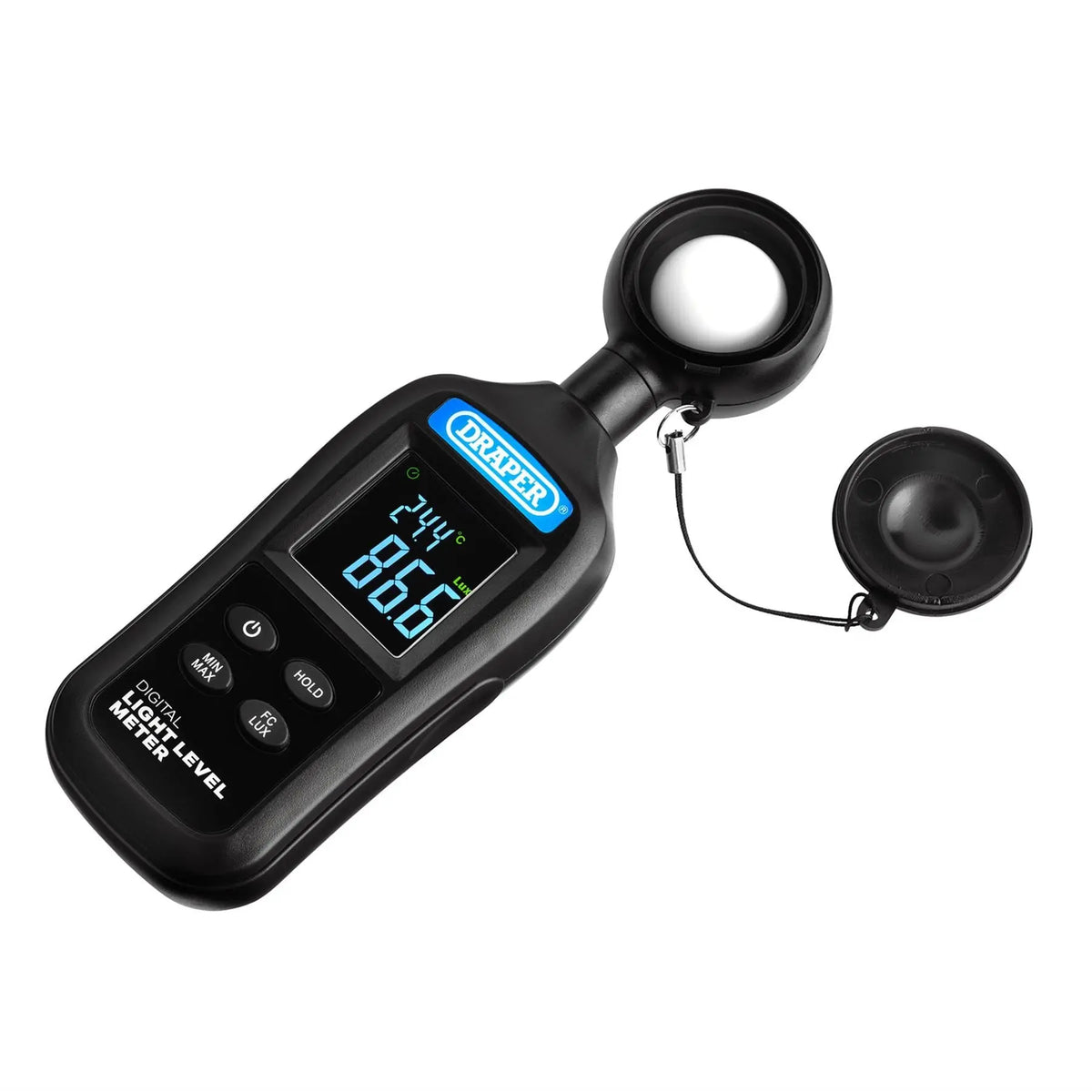 Draper Handheld Digital Light Level Meter 0-200KLux and -20 to +70°C 12443 White Rose Tools