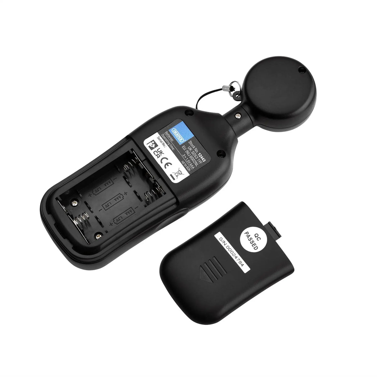 Draper Handheld Digital Light Level Meter 0-200KLux and -20 to +70°C 12443 White Rose Tools