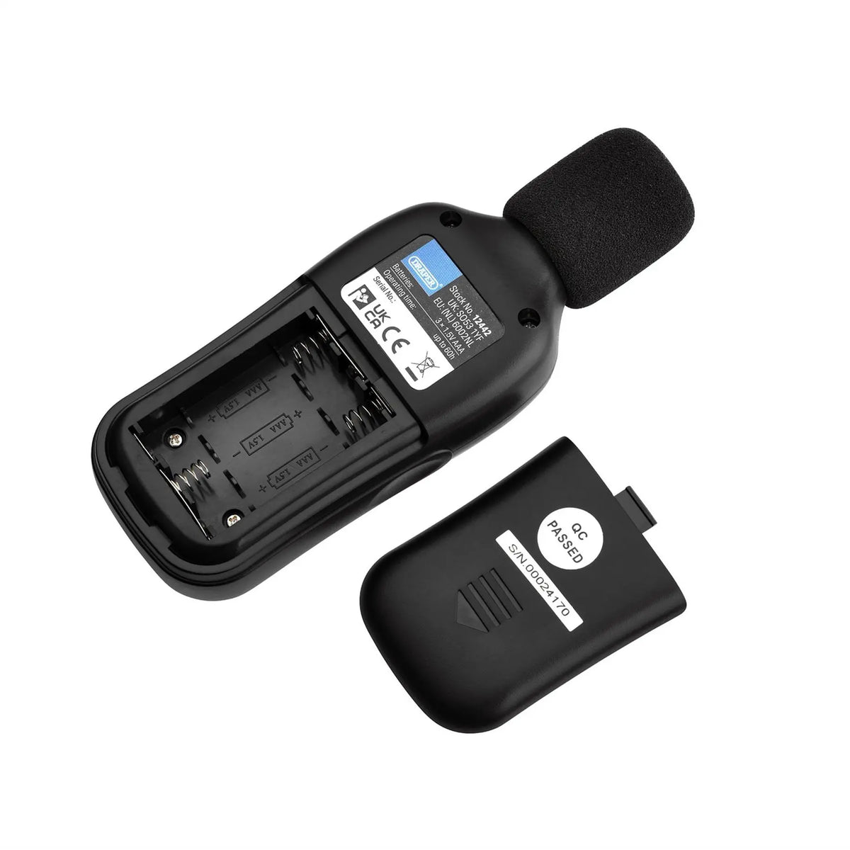 Draper Handheld Digital Sound Level Meter 35-135dB and -20 to +70°C 12442 White Rose Tools