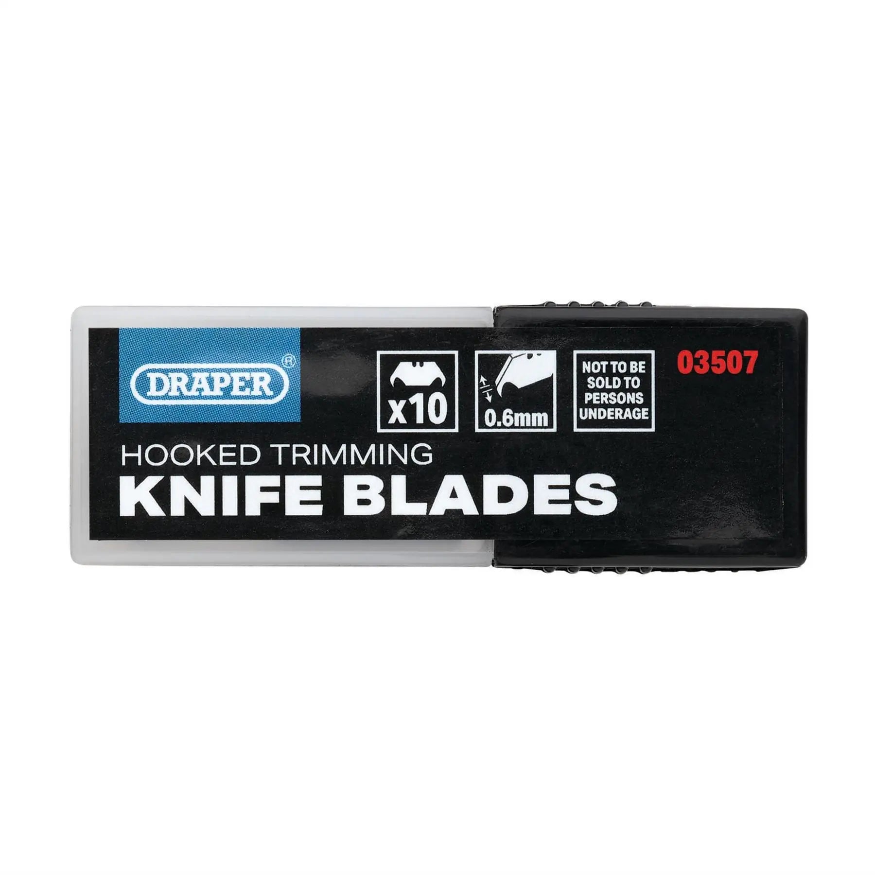 Draper Heavy Duty Hooked Trimming Knife Blades (Pack of 10) 03507 White Rose Tools